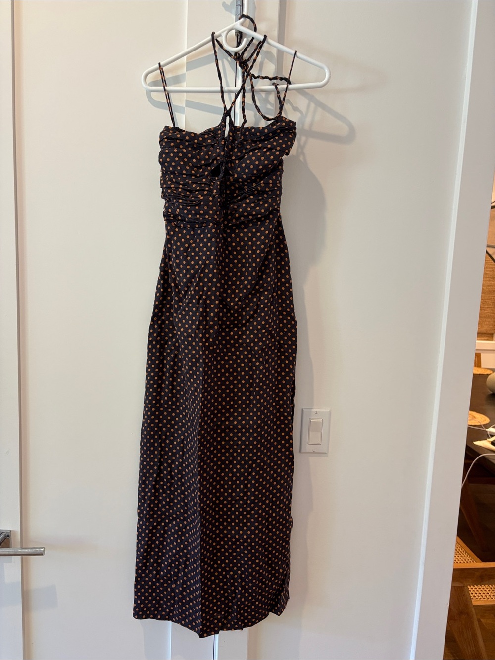 Faithful the Brand Black Polka Dot Strappy Maxi Dress